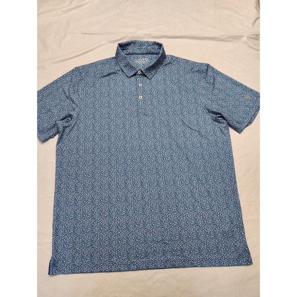 Maelreg Other - Maelreg Polo Shirt Mens 2XL Blue Leaf Print Golf Performance Stretch Lightweight